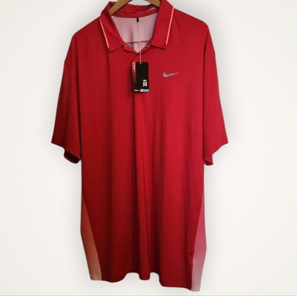 Nike Men's Polo Shirt in Bold Red Tiger Woods Collection - Picture 1 of 7